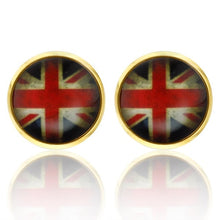 Load image into Gallery viewer, Quality Crystal Square/Round Cufflinks for mens gold  black flower/Crown/ cufflinks Top brand men&#39;s French shirt cufflinks
