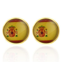 Load image into Gallery viewer, Quality Crystal Square/Round Cufflinks for mens gold  black flower/Crown/ cufflinks Top brand men&#39;s French shirt cufflinks

