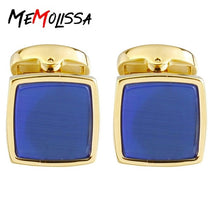 Load image into Gallery viewer, Quality Crystal Square/Round Cufflinks for mens gold  black flower/Crown/ cufflinks Top brand men&#39;s French shirt cufflinks
