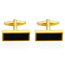 Load image into Gallery viewer, Quality Crystal Square/Round Cufflinks for mens gold  black flower/Crown/ cufflinks Top brand men&#39;s French shirt cufflinks
