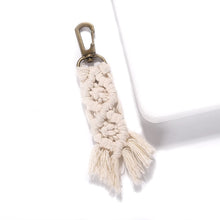Load image into Gallery viewer, Girlgo Tassel Macrame Keychains for Women Boho Handmade Fiberlove key Holder Keyring Macrame Bag Charm Car Hanging Jewelry Gifts
