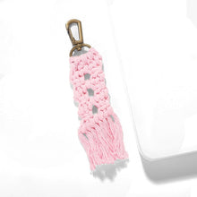 Load image into Gallery viewer, Girlgo Tassel Macrame Keychains for Women Boho Handmade Fiberlove key Holder Keyring Macrame Bag Charm Car Hanging Jewelry Gifts
