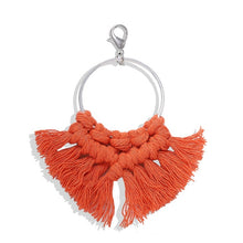 Load image into Gallery viewer, Girlgo Tassel Macrame Keychains for Women Boho Handmade Fiberlove key Holder Keyring Macrame Bag Charm Car Hanging Jewelry Gifts
