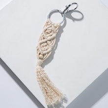Load image into Gallery viewer, Girlgo Tassel Macrame Keychains for Women Boho Handmade Fiberlove key Holder Keyring Macrame Bag Charm Car Hanging Jewelry Gifts
