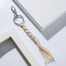 Load image into Gallery viewer, Girlgo Tassel Macrame Keychains for Women Boho Handmade Fiberlove key Holder Keyring Macrame Bag Charm Car Hanging Jewelry Gifts
