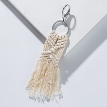 Load image into Gallery viewer, Girlgo Tassel Macrame Keychains for Women Boho Handmade Fiberlove key Holder Keyring Macrame Bag Charm Car Hanging Jewelry Gifts
