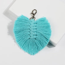 Load image into Gallery viewer, Girlgo Tassel Macrame Keychains for Women Boho Handmade Fiberlove key Holder Keyring Macrame Bag Charm Car Hanging Jewelry Gifts
