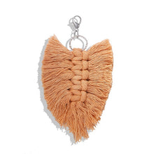 Load image into Gallery viewer, Girlgo Tassel Macrame Keychains for Women Boho Handmade Fiberlove key Holder Keyring Macrame Bag Charm Car Hanging Jewelry Gifts
