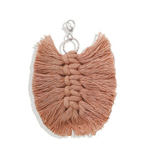 Load image into Gallery viewer, Girlgo Tassel Macrame Keychains for Women Boho Handmade Fiberlove key Holder Keyring Macrame Bag Charm Car Hanging Jewelry Gifts

