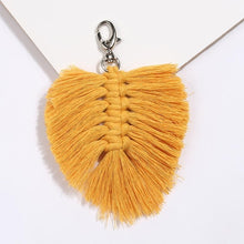 Load image into Gallery viewer, Girlgo Tassel Macrame Keychains for Women Boho Handmade Fiberlove key Holder Keyring Macrame Bag Charm Car Hanging Jewelry Gifts
