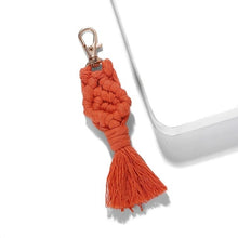 Load image into Gallery viewer, Girlgo Tassel Macrame Keychains for Women Boho Handmade Fiberlove key Holder Keyring Macrame Bag Charm Car Hanging Jewelry Gifts
