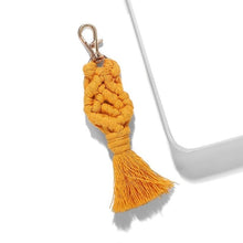 Load image into Gallery viewer, Girlgo Tassel Macrame Keychains for Women Boho Handmade Fiberlove key Holder Keyring Macrame Bag Charm Car Hanging Jewelry Gifts
