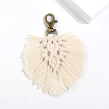 Load image into Gallery viewer, Girlgo Tassel Macrame Keychains for Women Boho Handmade Fiberlove key Holder Keyring Macrame Bag Charm Car Hanging Jewelry Gifts
