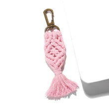 Load image into Gallery viewer, Girlgo Tassel Macrame Keychains for Women Boho Handmade Fiberlove key Holder Keyring Macrame Bag Charm Car Hanging Jewelry Gifts
