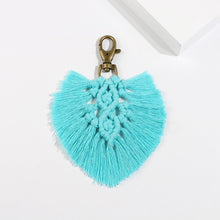 Load image into Gallery viewer, Girlgo Tassel Macrame Keychains for Women Boho Handmade Fiberlove key Holder Keyring Macrame Bag Charm Car Hanging Jewelry Gifts
