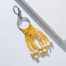 Load image into Gallery viewer, Girlgo Tassel Macrame Keychains for Women Boho Handmade Fiberlove key Holder Keyring Macrame Bag Charm Car Hanging Jewelry Gifts
