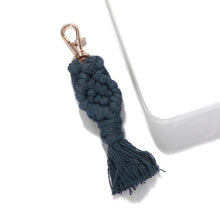 Load image into Gallery viewer, Girlgo Tassel Macrame Keychains for Women Boho Handmade Fiberlove key Holder Keyring Macrame Bag Charm Car Hanging Jewelry Gifts
