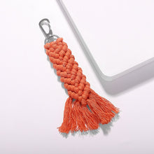 Load image into Gallery viewer, Girlgo Tassel Macrame Keychains for Women Boho Handmade Fiberlove key Holder Keyring Macrame Bag Charm Car Hanging Jewelry Gifts
