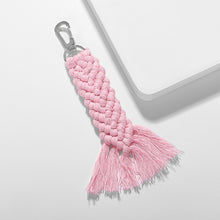 Load image into Gallery viewer, Girlgo Tassel Macrame Keychains for Women Boho Handmade Fiberlove key Holder Keyring Macrame Bag Charm Car Hanging Jewelry Gifts
