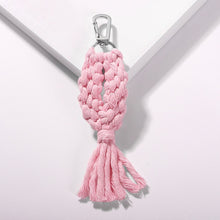 Load image into Gallery viewer, Girlgo Tassel Macrame Keychains for Women Boho Handmade Fiberlove key Holder Keyring Macrame Bag Charm Car Hanging Jewelry Gifts
