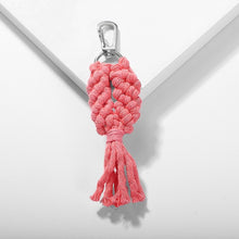 Load image into Gallery viewer, Girlgo Tassel Macrame Keychains for Women Boho Handmade Fiberlove key Holder Keyring Macrame Bag Charm Car Hanging Jewelry Gifts
