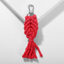 Load image into Gallery viewer, Girlgo Tassel Macrame Keychains for Women Boho Handmade Fiberlove key Holder Keyring Macrame Bag Charm Car Hanging Jewelry Gifts
