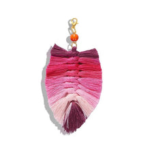 Load image into Gallery viewer, Girlgo Tassel Macrame Keychains for Women Boho Handmade Fiberlove key Holder Keyring Macrame Bag Charm Car Hanging Jewelry Gifts
