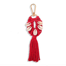 Load image into Gallery viewer, Girlgo Tassel Macrame Keychains for Women Boho Handmade Fiberlove key Holder Keyring Macrame Bag Charm Car Hanging Jewelry Gifts
