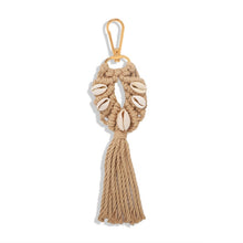 Load image into Gallery viewer, Girlgo Tassel Macrame Keychains for Women Boho Handmade Fiberlove key Holder Keyring Macrame Bag Charm Car Hanging Jewelry Gifts
