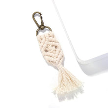 Load image into Gallery viewer, Girlgo Tassel Macrame Keychains for Women Boho Handmade Fiberlove key Holder Keyring Macrame Bag Charm Car Hanging Jewelry Gifts
