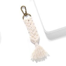 Load image into Gallery viewer, Girlgo Tassel Macrame Keychains for Women Boho Handmade Fiberlove key Holder Keyring Macrame Bag Charm Car Hanging Jewelry Gifts
