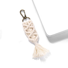 Load image into Gallery viewer, Girlgo Tassel Macrame Keychains for Women Boho Handmade Fiberlove key Holder Keyring Macrame Bag Charm Car Hanging Jewelry Gifts
