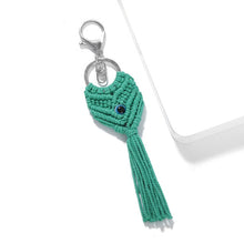 Load image into Gallery viewer, Girlgo Tassel Macrame Keychains for Women Boho Handmade Fiberlove key Holder Keyring Macrame Bag Charm Car Hanging Jewelry Gifts
