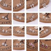 Load image into Gallery viewer, Recommend Cute Exquisite Simlated Pearl Crystal Stud Earring Butterfly Snowflake Star Triangle Crown Shape Earring
