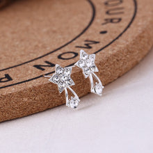 Load image into Gallery viewer, Recommend Cute Exquisite Simlated Pearl Crystal Stud Earring Butterfly Snowflake Star Triangle Crown Shape Earring
