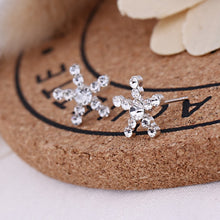 Load image into Gallery viewer, Recommend Cute Exquisite Simlated Pearl Crystal Stud Earring Butterfly Snowflake Star Triangle Crown Shape Earring
