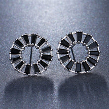 Load image into Gallery viewer, LXOEN Bohemian Crystal Round Stud Earrings Silver Color Small Wedding Earrings For Women Studs Ear Jewelry Gift brinco
