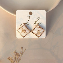 Load image into Gallery viewer, AOMU White Enamel Geometric Round Square Irregular Acrylic Calla Flower Stud Earrings for Women Girl Elegant Party Jewelry Gift
