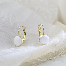 Load image into Gallery viewer, AOMU White Enamel Geometric Round Square Irregular Acrylic Calla Flower Stud Earrings for Women Girl Elegant Party Jewelry Gift
