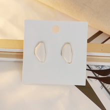 Load image into Gallery viewer, AOMU White Enamel Geometric Round Square Irregular Acrylic Calla Flower Stud Earrings for Women Girl Elegant Party Jewelry Gift
