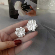 Load image into Gallery viewer, AOMU White Enamel Geometric Round Square Irregular Acrylic Calla Flower Stud Earrings for Women Girl Elegant Party Jewelry Gift
