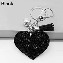 Load image into Gallery viewer, Romantic Dazzling Rhinestone Love Heart Charm Pendant Fringe Keychain Keyring Tassel Keychain Bag Pendant Keychain Car Keychain
