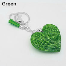 Load image into Gallery viewer, Romantic Dazzling Rhinestone Love Heart Charm Pendant Fringe Keychain Keyring Tassel Keychain Bag Pendant Keychain Car Keychain
