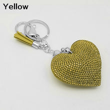 Load image into Gallery viewer, Romantic Dazzling Rhinestone Love Heart Charm Pendant Fringe Keychain Keyring Tassel Keychain Bag Pendant Keychain Car Keychain
