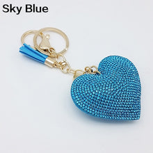 Load image into Gallery viewer, Romantic Dazzling Rhinestone Love Heart Charm Pendant Fringe Keychain Keyring Tassel Keychain Bag Pendant Keychain Car Keychain
