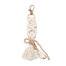 Load image into Gallery viewer, Girlgo Tassel Macrame Keychains for Women Boho Handmade Fiberlove key Holder Keyring Macrame Bag Charm Car Hanging Jewelry Gifts

