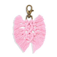 Load image into Gallery viewer, Girlgo Tassel Macrame Keychains for Women Boho Handmade Fiberlove key Holder Keyring Macrame Bag Charm Car Hanging Jewelry Gifts
