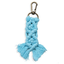 Load image into Gallery viewer, Girlgo Tassel Macrame Keychains for Women Boho Handmade Fiberlove key Holder Keyring Macrame Bag Charm Car Hanging Jewelry Gifts
