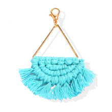 Load image into Gallery viewer, Girlgo Tassel Macrame Keychains for Women Boho Handmade Fiberlove key Holder Keyring Macrame Bag Charm Car Hanging Jewelry Gifts
