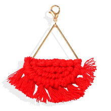 Load image into Gallery viewer, Girlgo Tassel Macrame Keychains for Women Boho Handmade Fiberlove key Holder Keyring Macrame Bag Charm Car Hanging Jewelry Gifts
